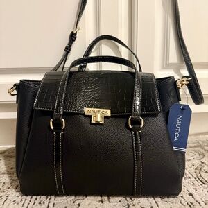 Brand New Nautica Satchel Handbag/Purse Black Medium
